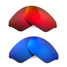 Walleva Polarized Fire Red + Ice Blue Replacement Lenses for Oakley Half Wire XL Sunglasses